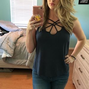 AE Navy Strappy Front Cami Size Small
